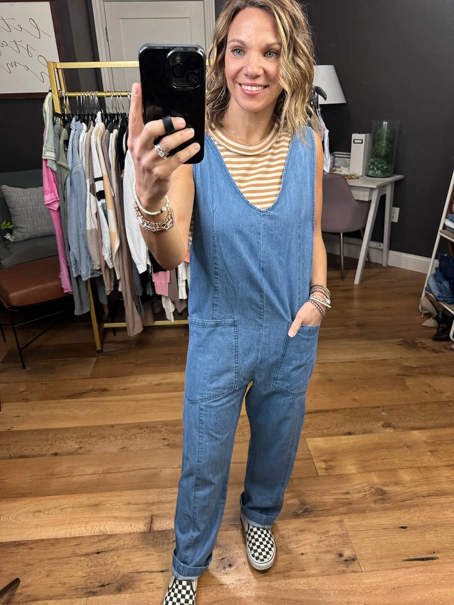 The Madison Denim Pocket Jumpsuit - Light Wash