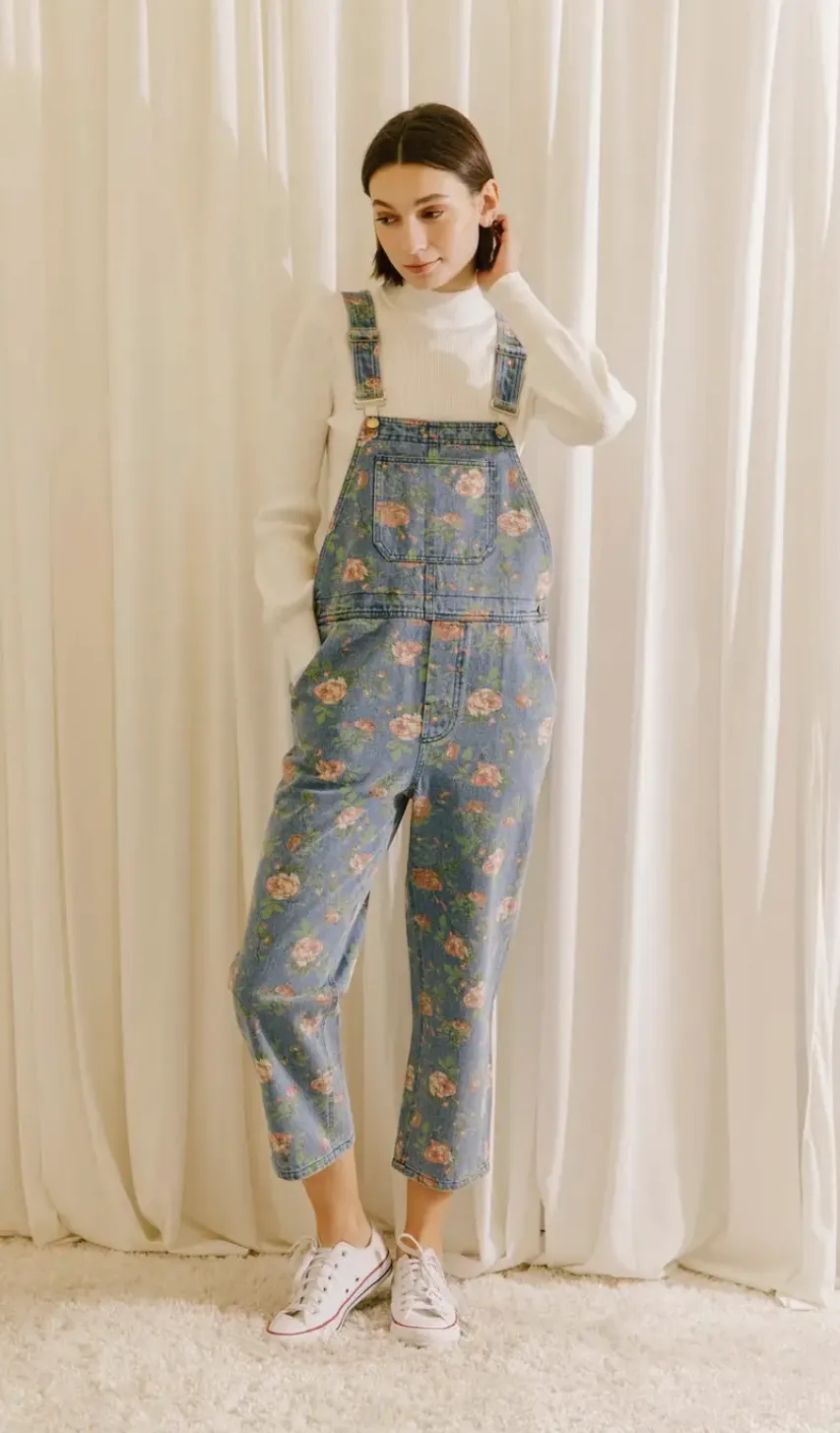 The Rose Flora Printed Overalls