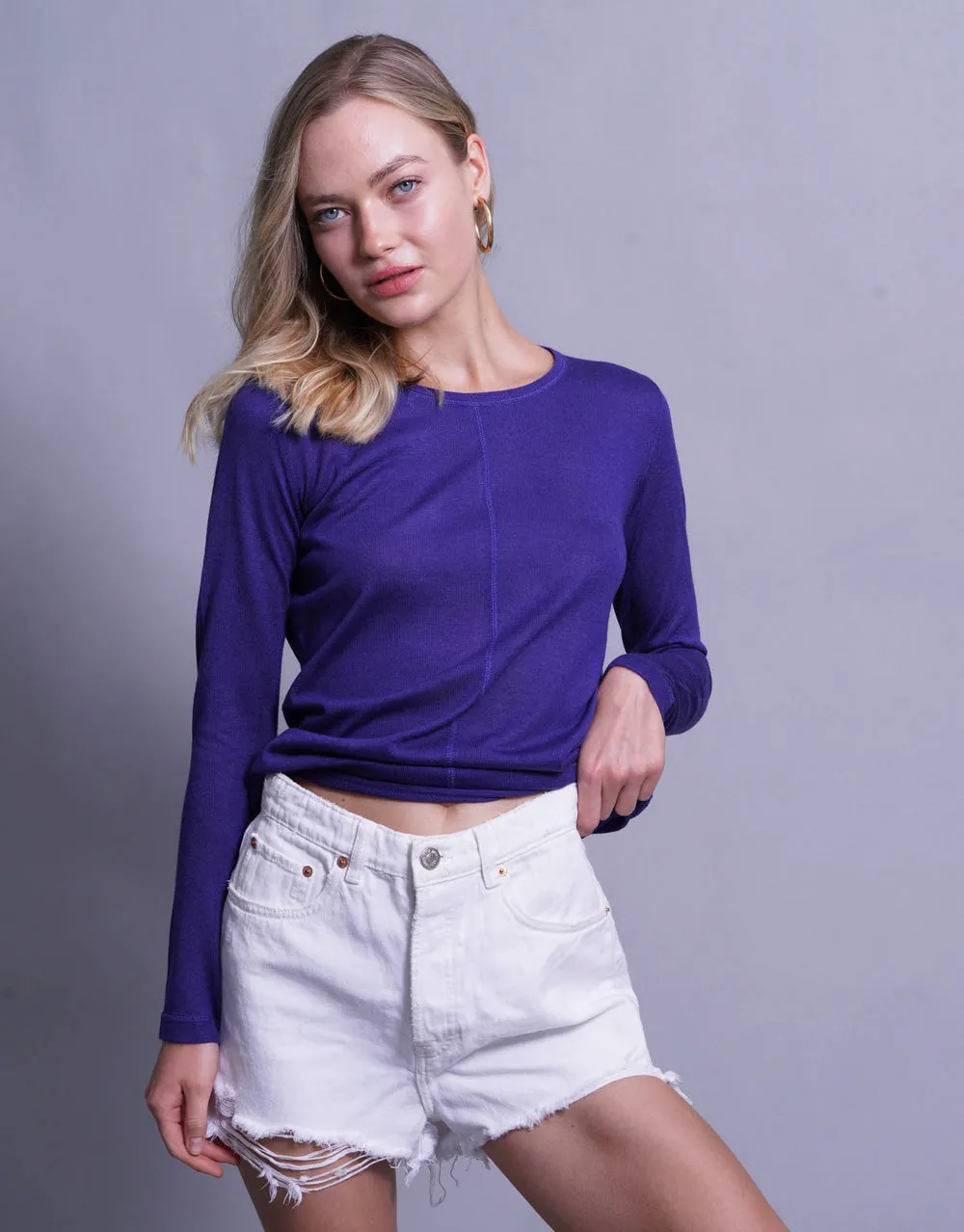 Ultrafine Short Sweater in Klein