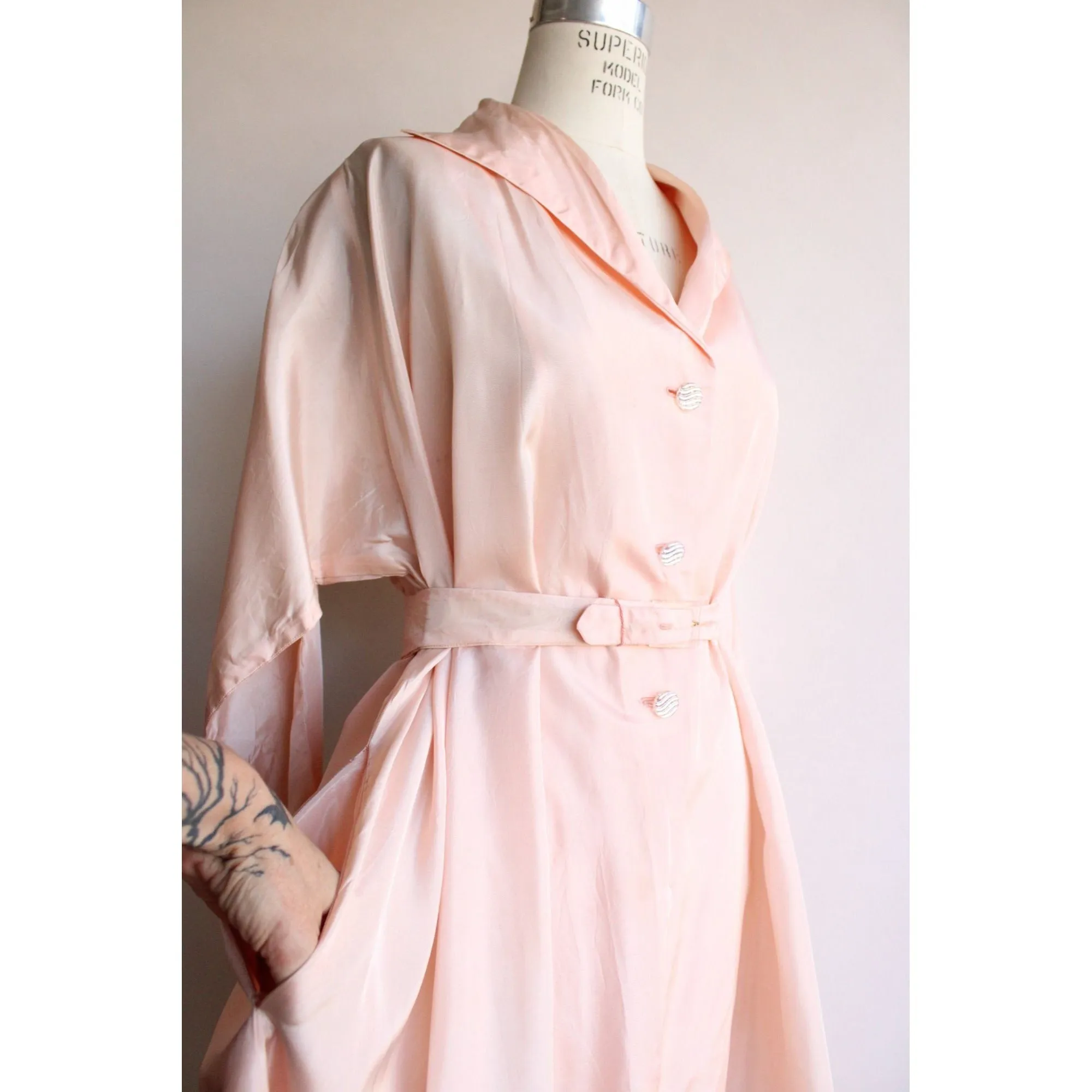 Vintage 1960s Pink Coat with Belt