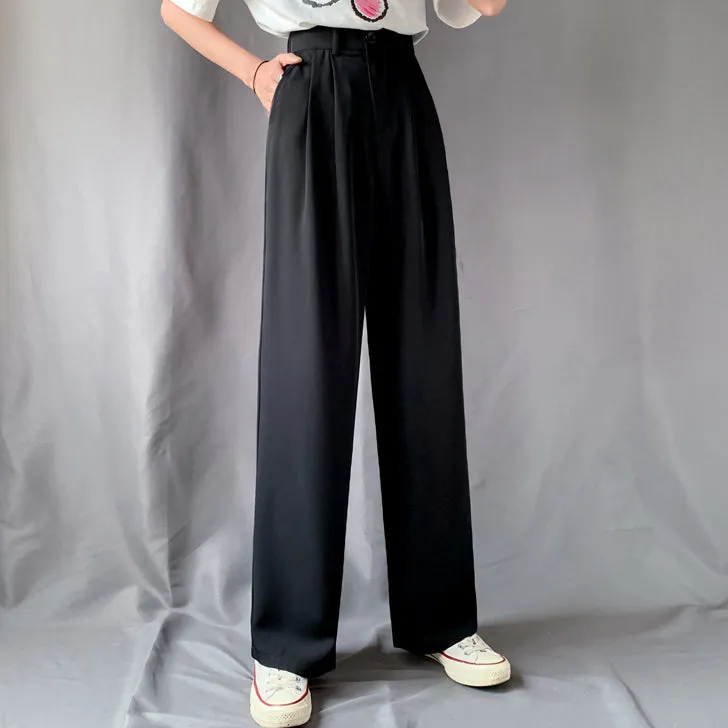 Wide Leg Mopping Trousers High Waist Pants