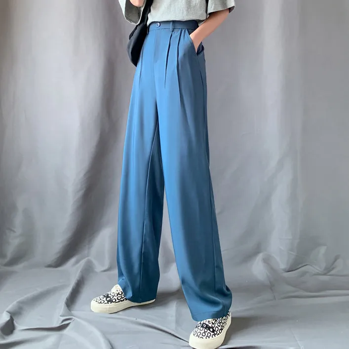 Wide Leg Mopping Trousers High Waist Pants