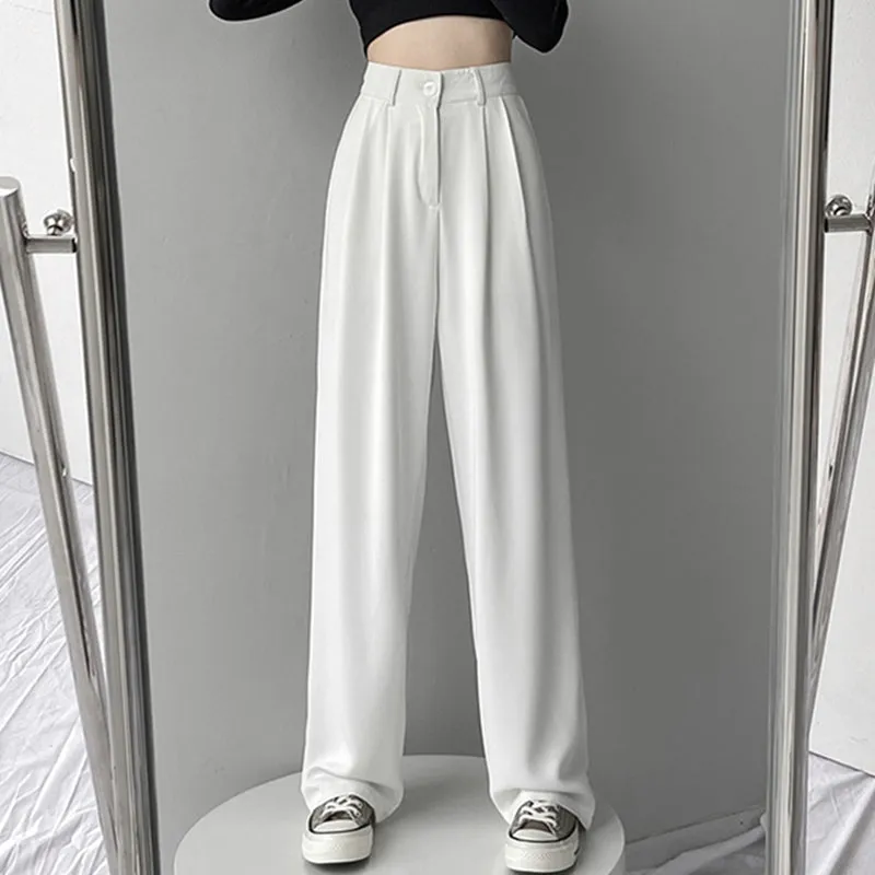 Wide Leg Mopping Trousers High Waist Pants