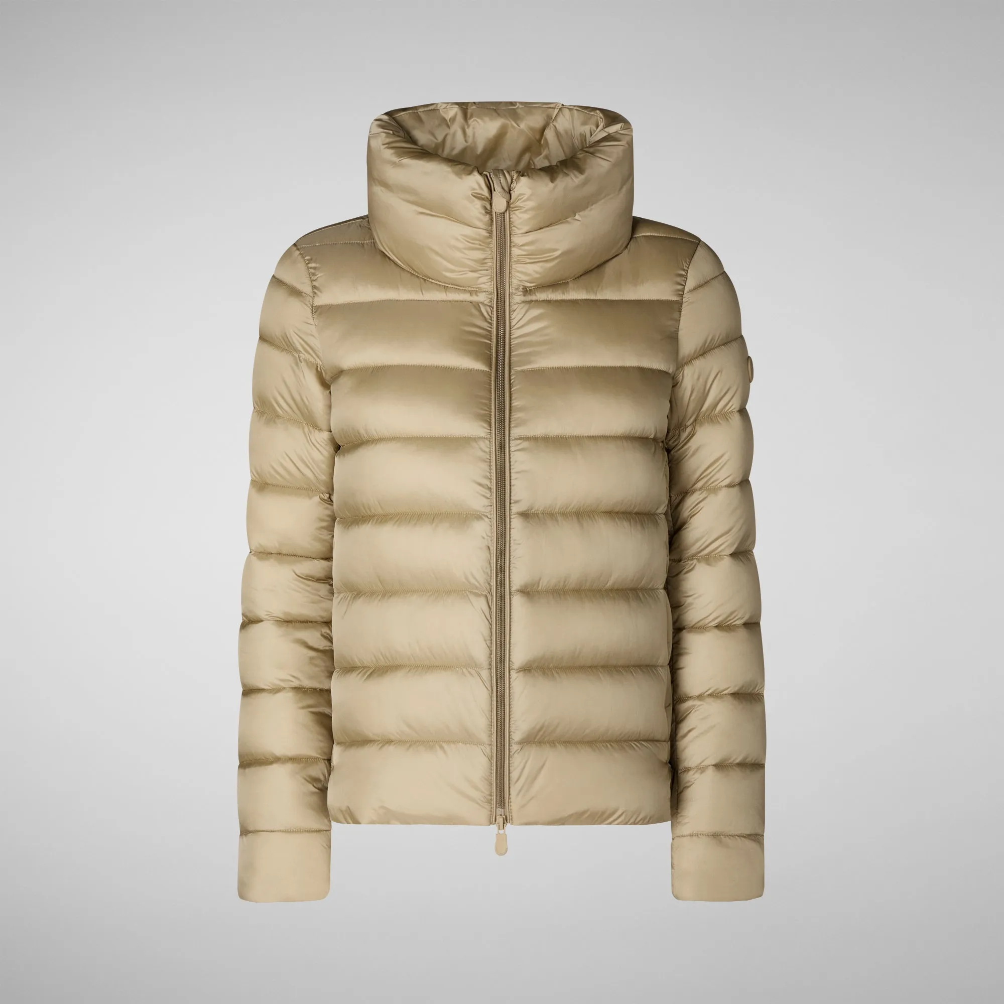 Women's Animal free Puffer Jacket Elsie in Wood Beige