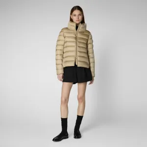 Women's Animal free Puffer Jacket Elsie in Wood Beige