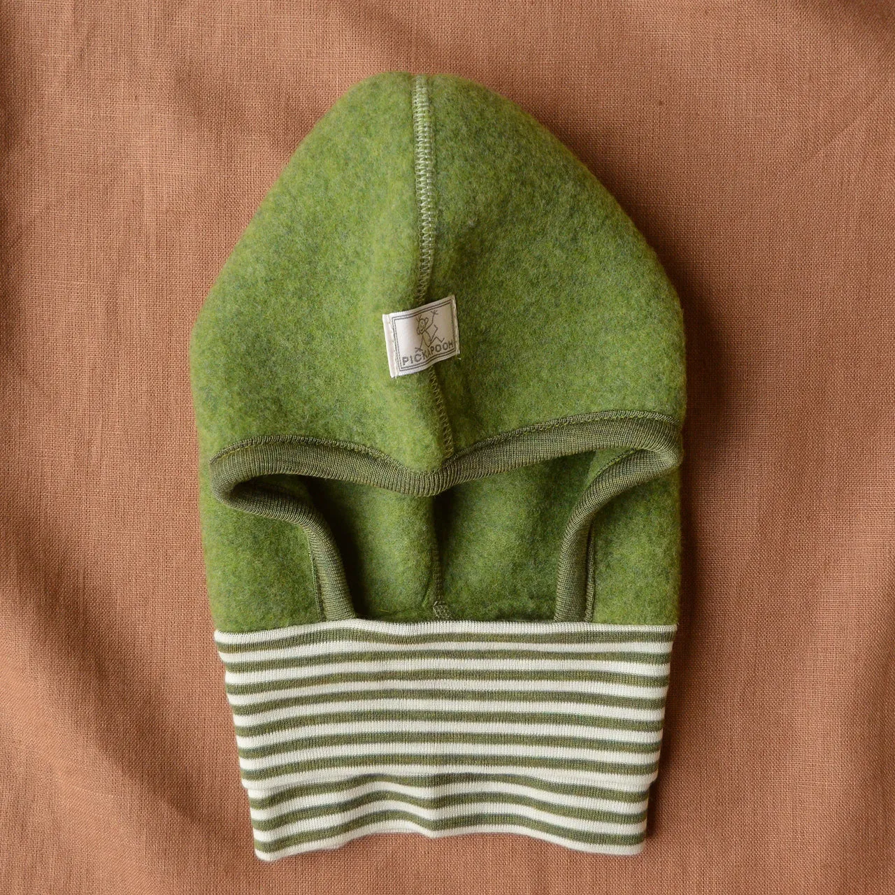 Wool Fleece Balaclava with Stripy Neck Warmer (3m-6y )